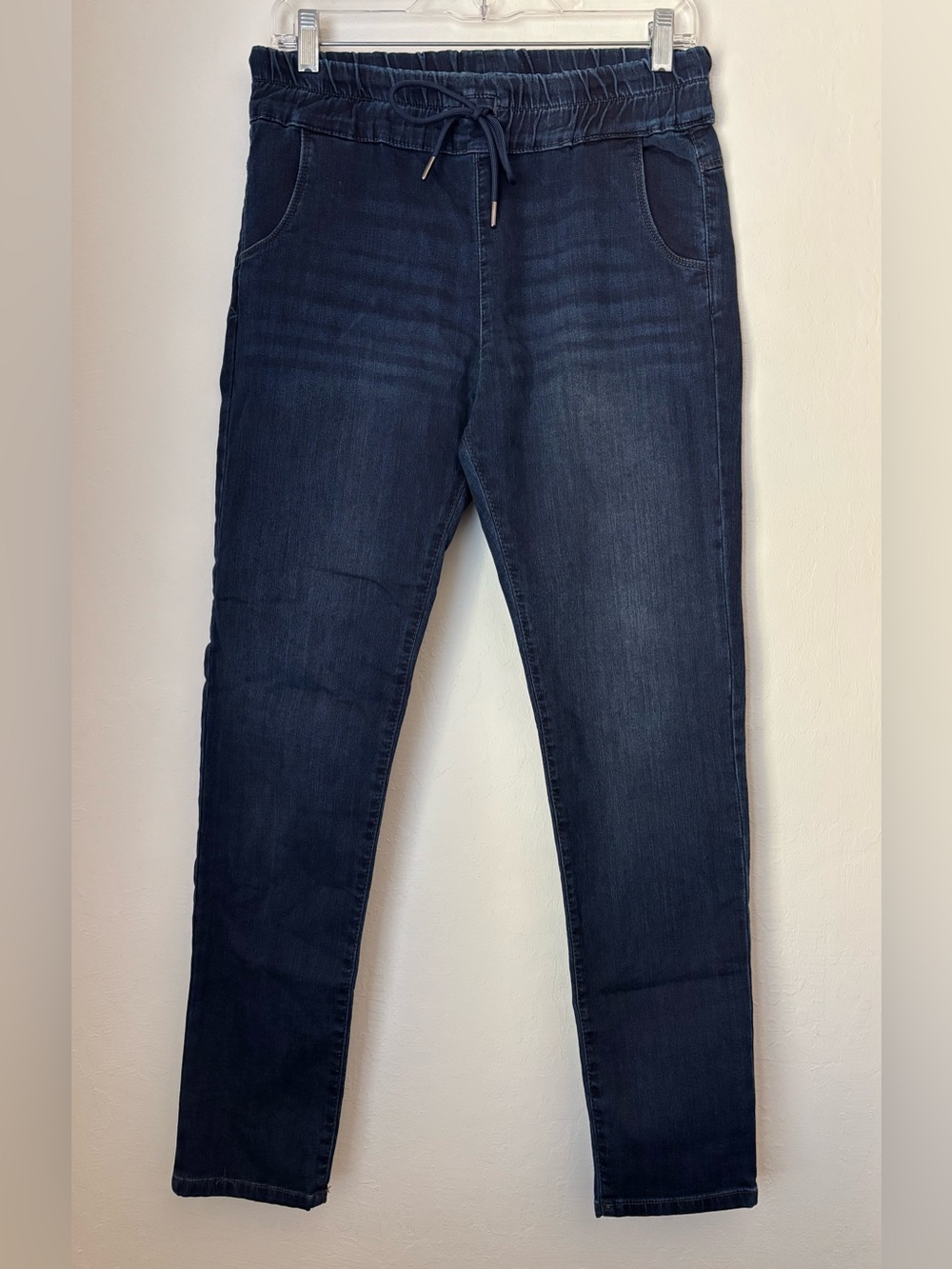 Bevy Flog Shely Blue Denim Pants Size 29 Stretch Casual Minimalist Tie Waist